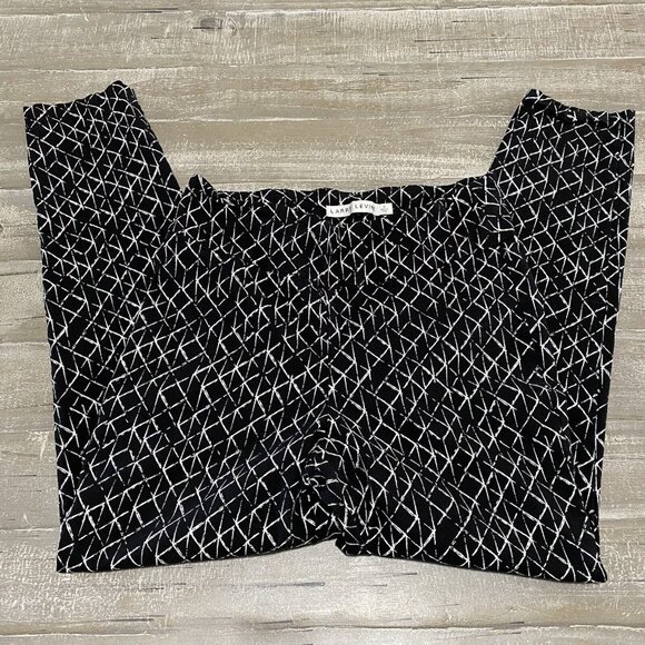 Larry Levine Pants Women’s Size 10 Black & White Pull On Pants - Picture 3 of 10